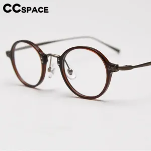 CCspace Unisex Full Rim Small Round Acetate Eyeglasses 57268