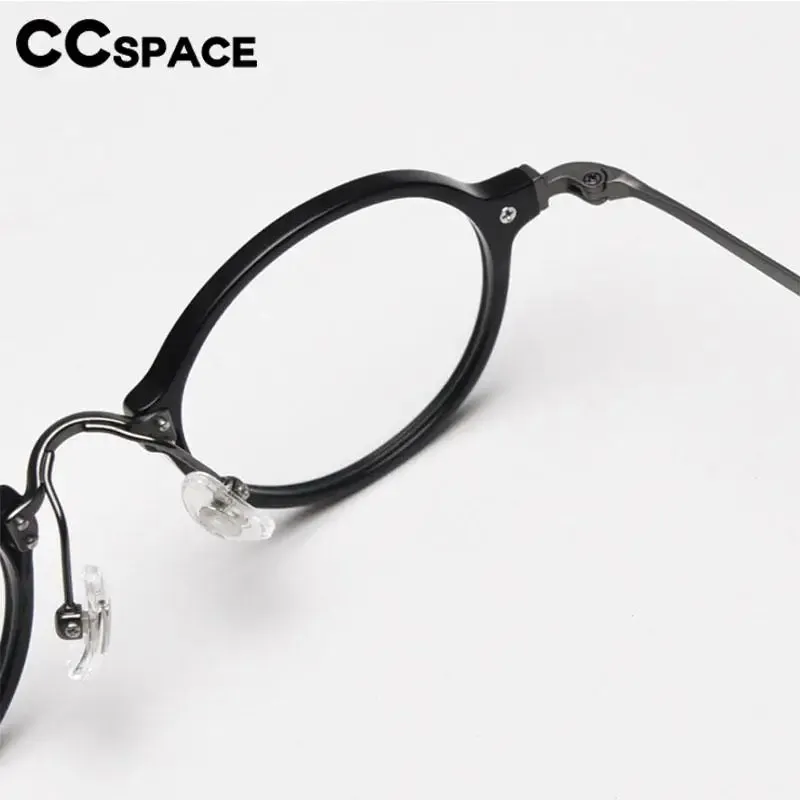 CCspace Unisex Full Rim Small Round Acetate Eyeglasses 57268