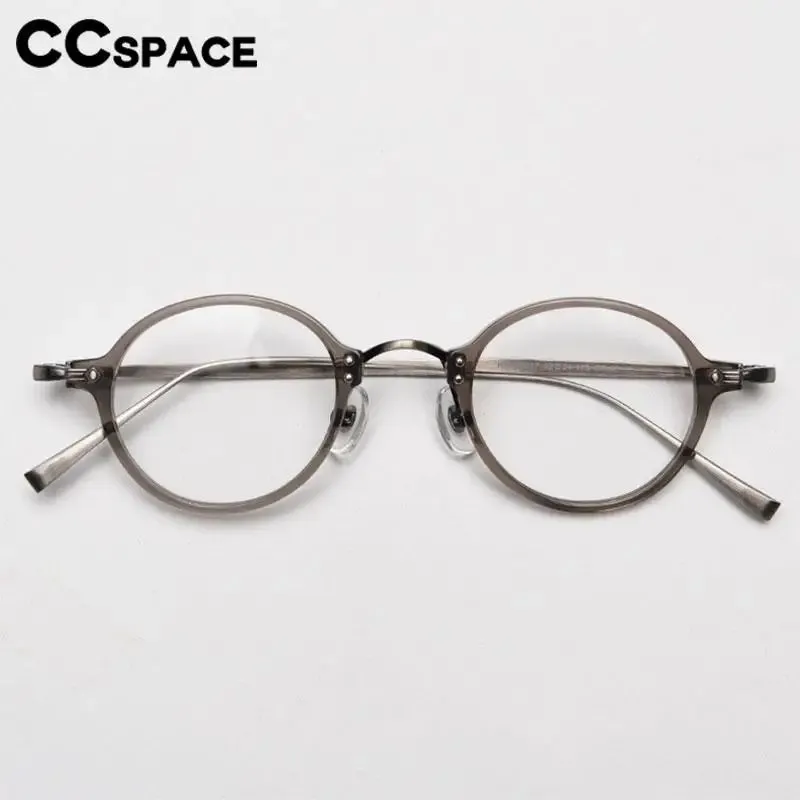 CCspace Unisex Full Rim Small Round Acetate Eyeglasses 57268