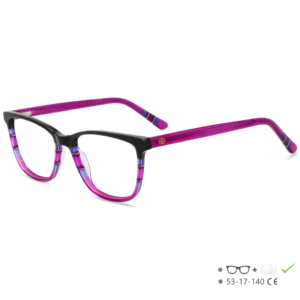 CCspace Unisex Full Rim Square Acetate Eyeglasses 55614