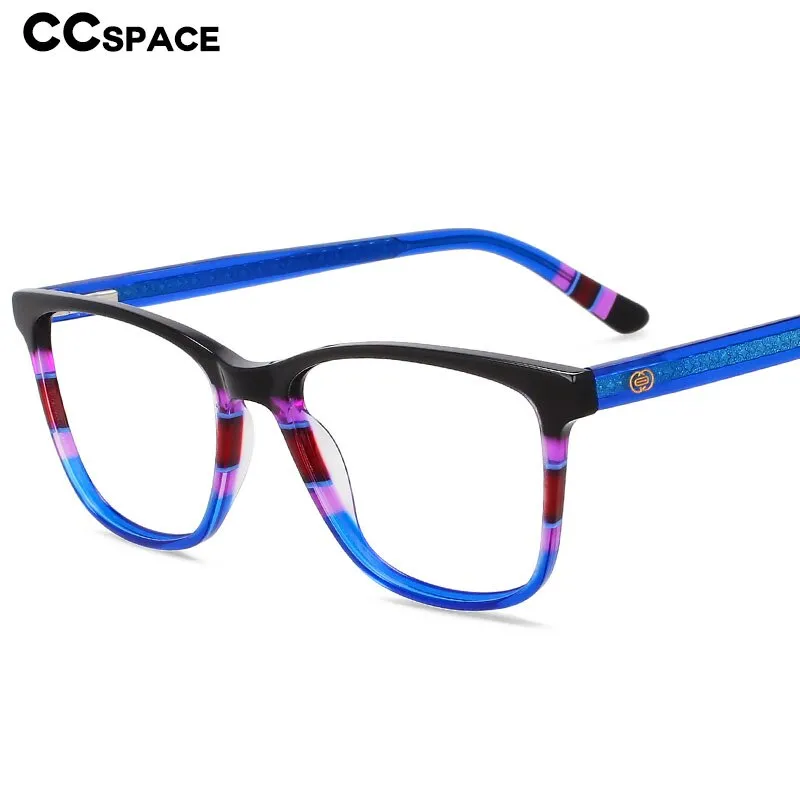 CCspace Unisex Full Rim Square Acetate Eyeglasses 55614