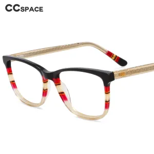 CCspace Unisex Full Rim Square Acetate Eyeglasses 55614