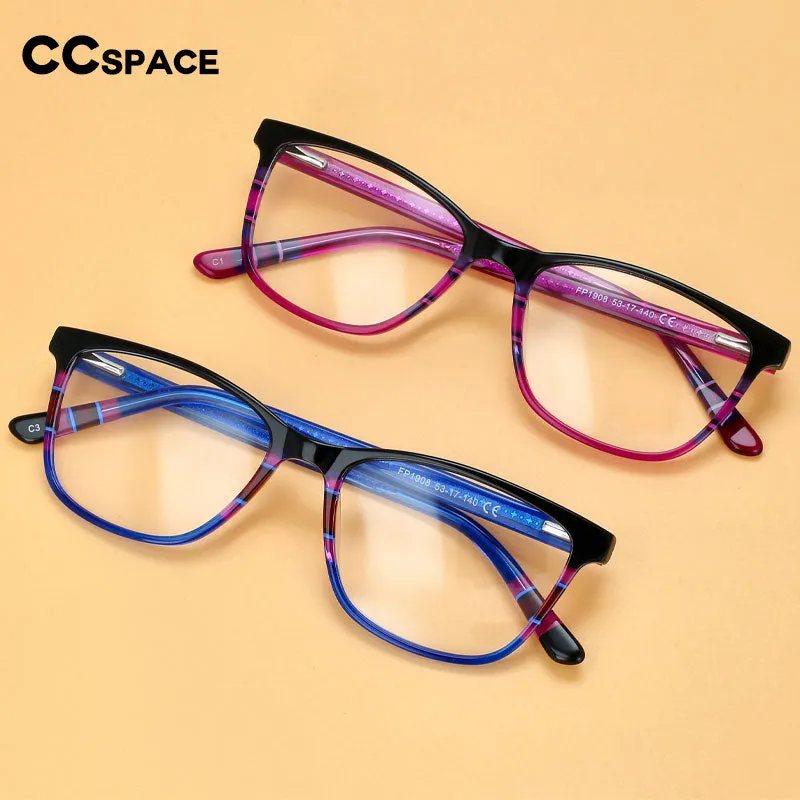 CCspace Unisex Full Rim Square Acetate Eyeglasses 55614