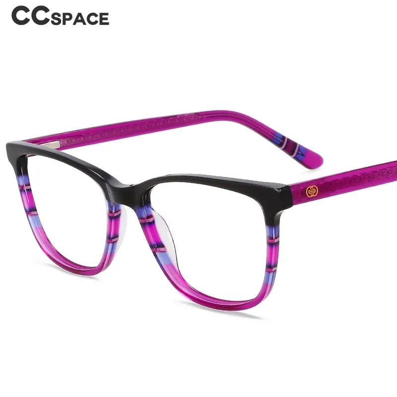 CCspace Unisex Full Rim Square Acetate Eyeglasses 55614