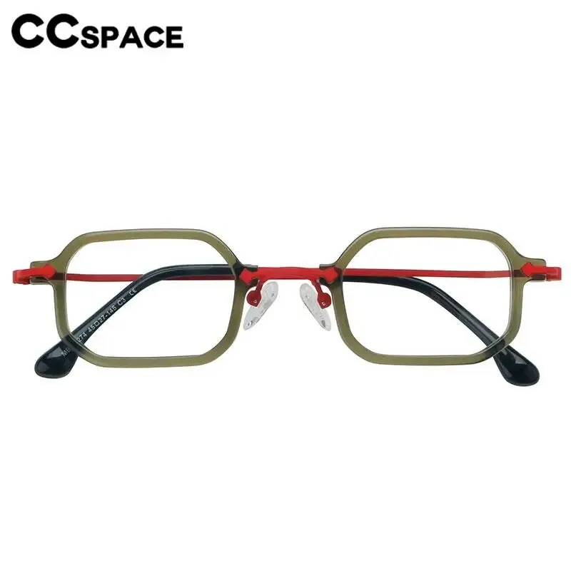 CCspace Unisex Full Rim Square Acetate Eyeglasses 57032