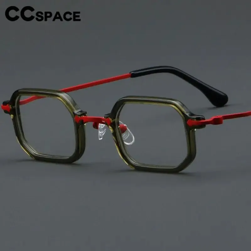 CCspace Unisex Full Rim Square Acetate Eyeglasses 57032