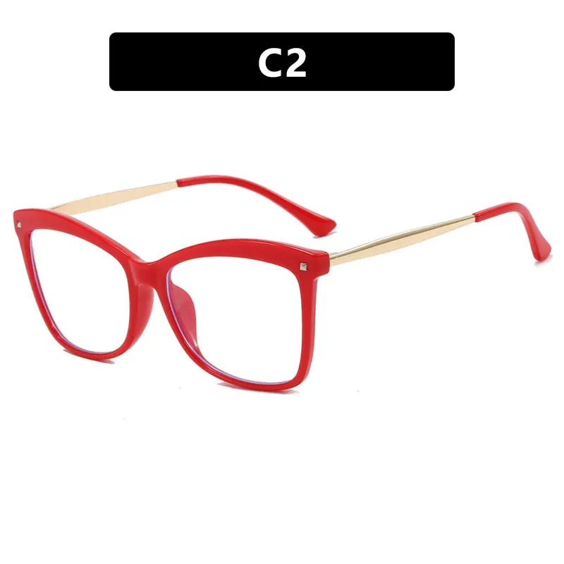 CCspace Unisex Full Rim Square Cat Eye Acetate Eyeglasses 55532