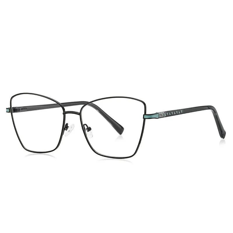 CCspace Unisex Full Rim Square Cat Eye Alloy Eyeglasses 55527