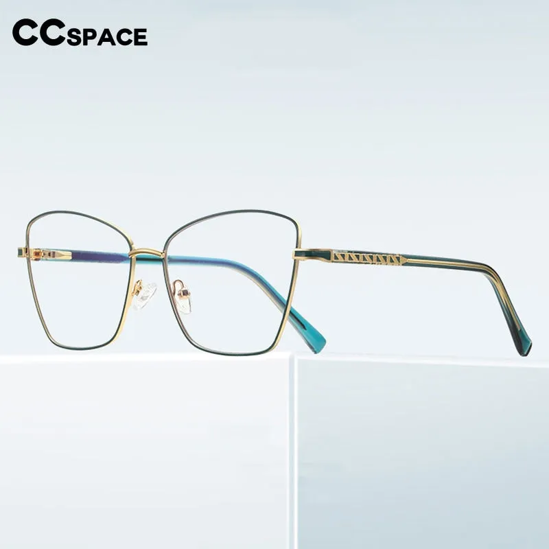 CCspace Unisex Full Rim Square Cat Eye Alloy Eyeglasses 55527