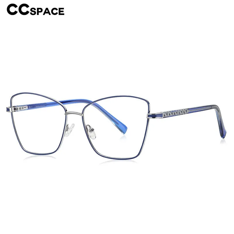 CCspace Unisex Full Rim Square Cat Eye Alloy Eyeglasses 55527