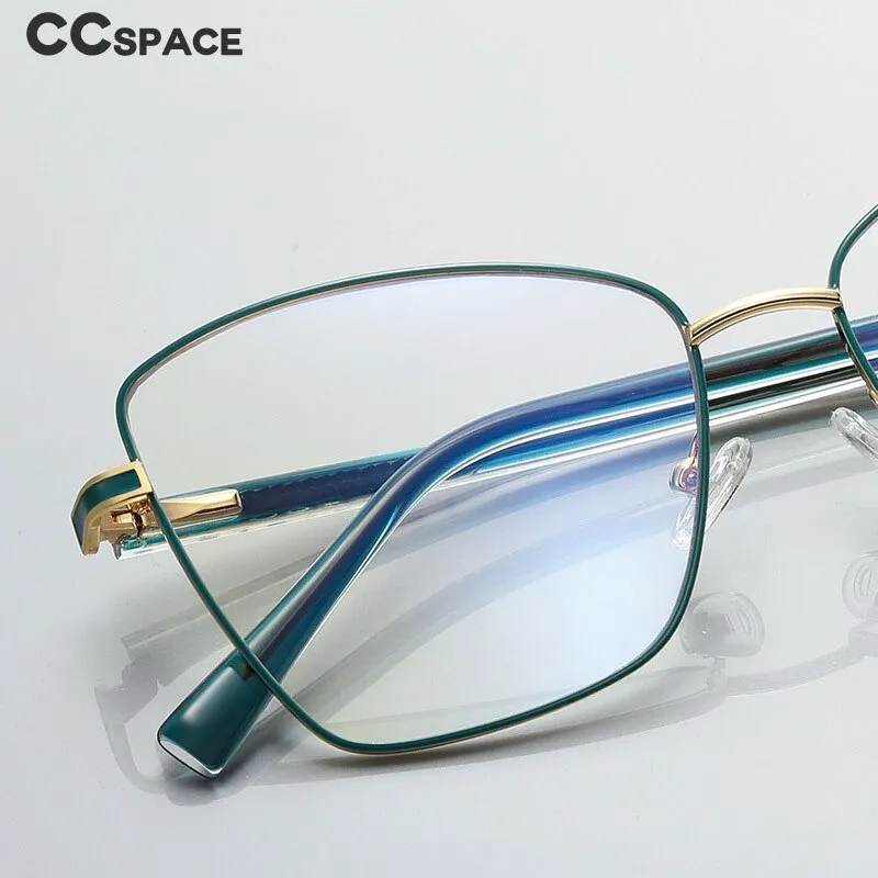 CCspace Unisex Full Rim Square Cat Eye Alloy Eyeglasses 55527