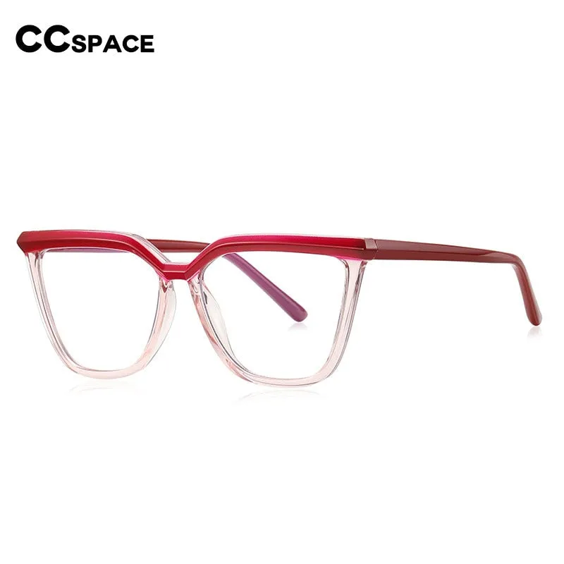 CCspace Unisex Full Rim Square Cat Eye Tr 90 Titanium Eyeglasses 54423