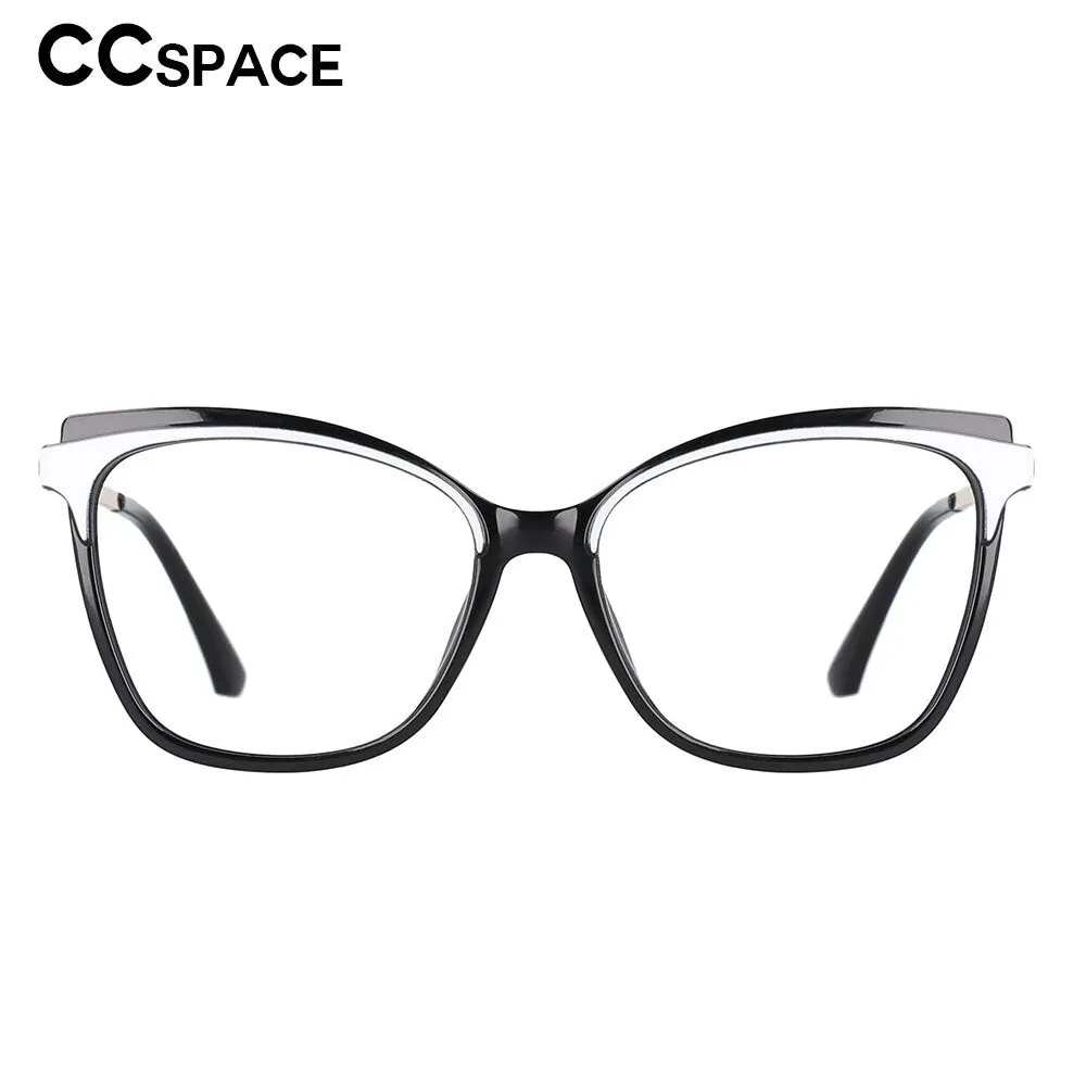 CCspace Unisex Full Rim Square Cat Eye Tr 90 Titanium Frame Eyeglasses 53109