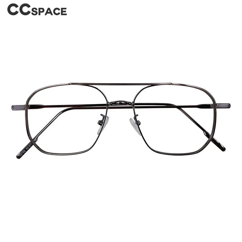 CCspace Unisex Full Rim Square Double Bridge Alloy Eyeglasses 55896