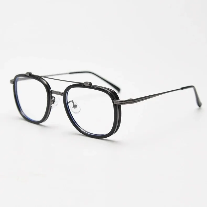 CCspace Unisex Full Rim Square Double Bridge Alloy Eyeglasses 57049