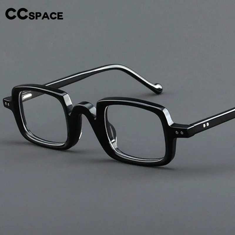 CCspace Unisex Full Rim Square Handcrafted Acetate Eyeglasses 55240