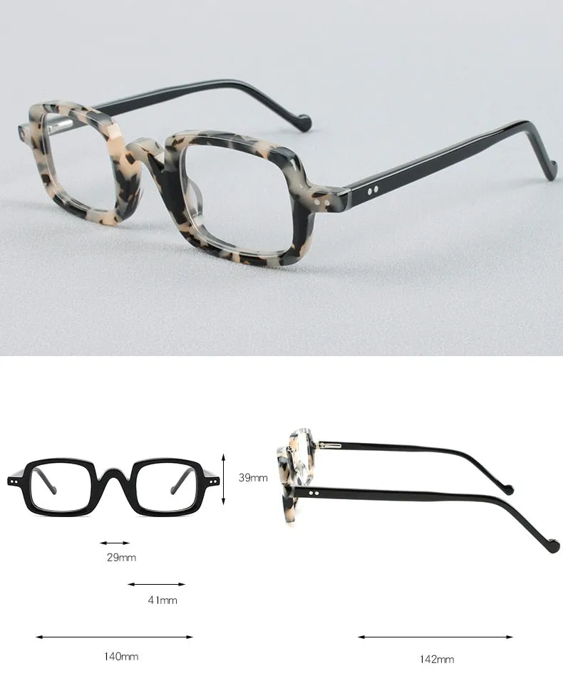 CCspace Unisex Full Rim Square Handcrafted Acetate Eyeglasses 55240