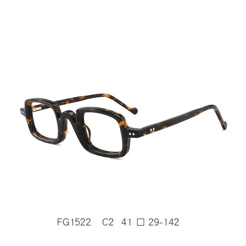 CCspace Unisex Full Rim Square Handcrafted Acetate Eyeglasses 55240