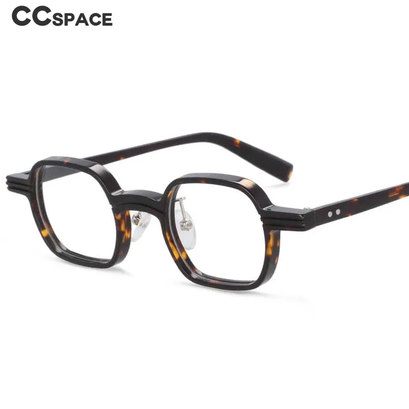 CCspace Unisex Full Rim Square Round Acetate Punk Frame Eyeglasses 54159