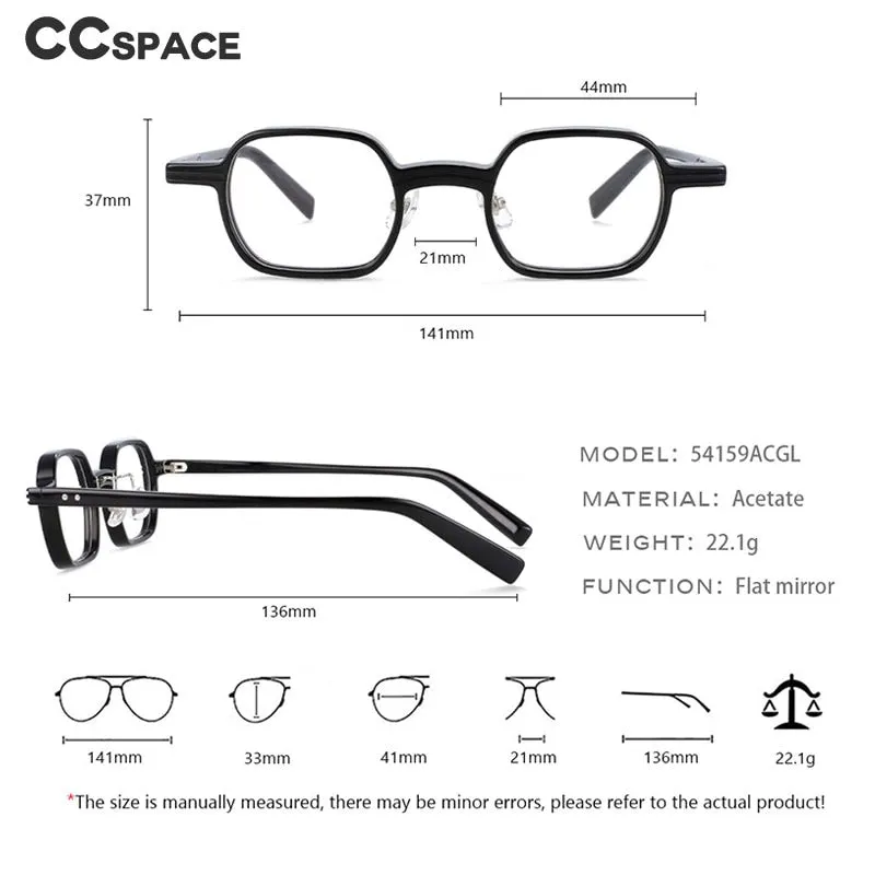 CCspace Unisex Full Rim Square Round Acetate Punk Frame Eyeglasses 54159