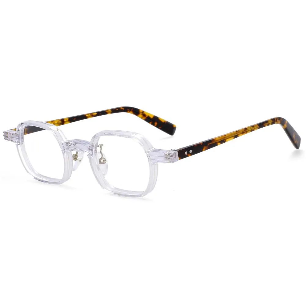 CCspace Unisex Full Rim Square Round Acetate Punk Frame Eyeglasses 54159