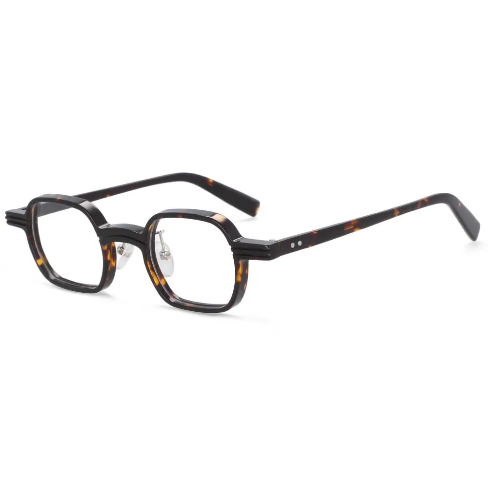 CCspace Unisex Full Rim Square Round Acetate Punk Frame Eyeglasses 54159