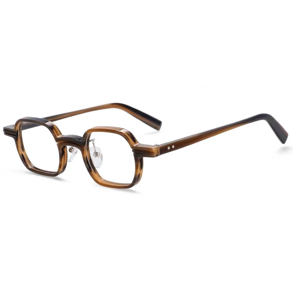 CCspace Unisex Full Rim Square Round Acetate Punk Frame Eyeglasses 54159