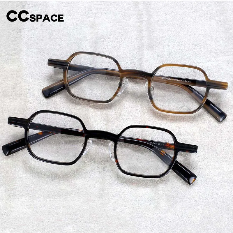 CCspace Unisex Full Rim Square Round Acetate Punk Frame Eyeglasses 54159