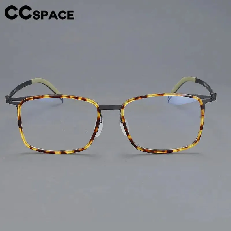 CCspace Unisex Full Rim Square Screwless Titanium Eyeglasses 57174