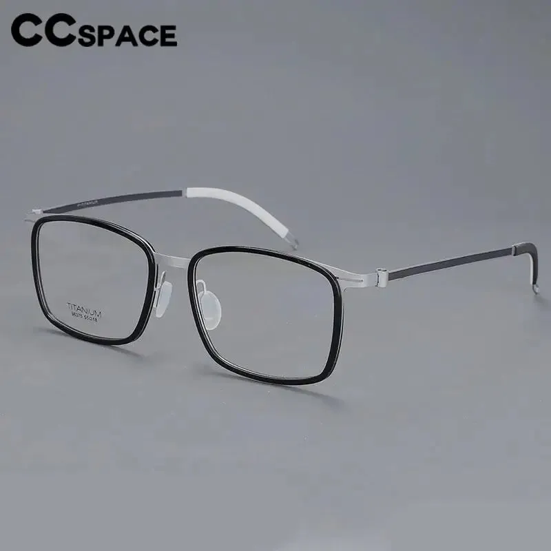 CCspace Unisex Full Rim Square Screwless Titanium Eyeglasses 57174