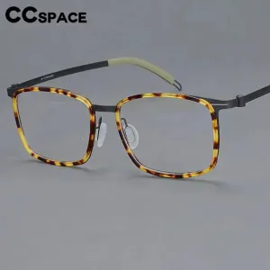 CCspace Unisex Full Rim Square Screwless Titanium Eyeglasses 57174