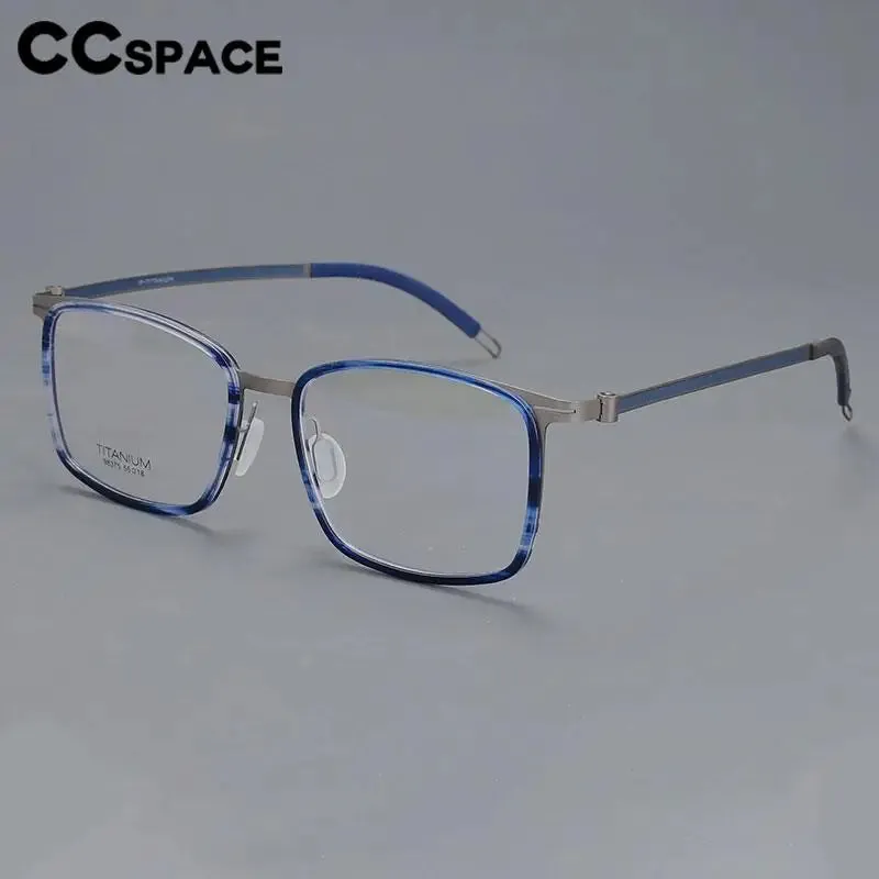 CCspace Unisex Full Rim Square Screwless Titanium Eyeglasses 57174