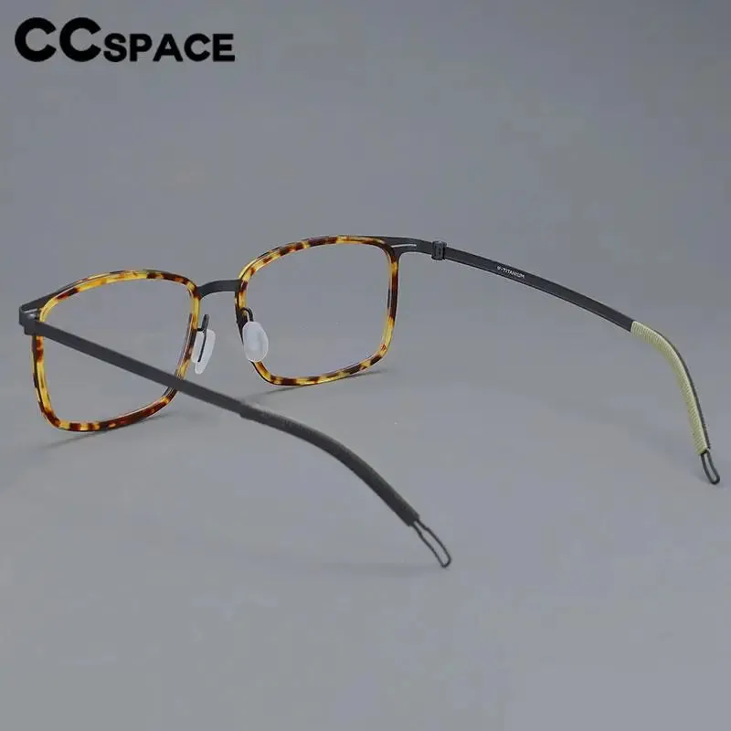 CCspace Unisex Full Rim Square Screwless Titanium Eyeglasses 57174