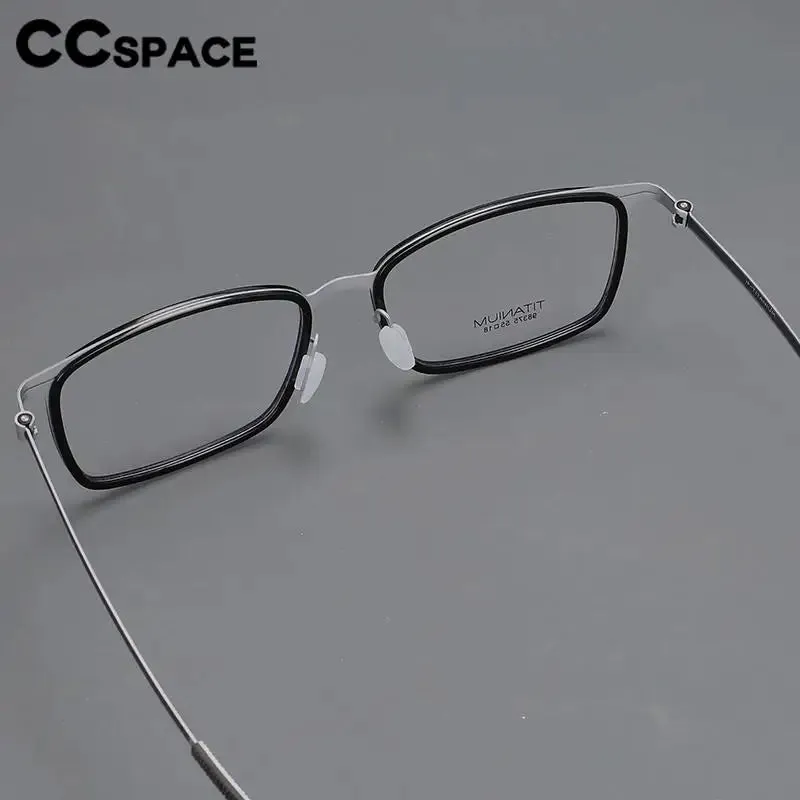 CCspace Unisex Full Rim Square Screwless Titanium Eyeglasses 57174