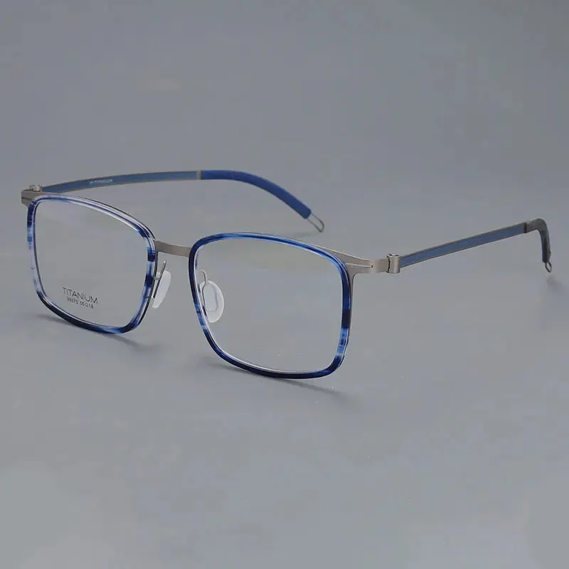 CCspace Unisex Full Rim Square Screwless Titanium Eyeglasses 57174