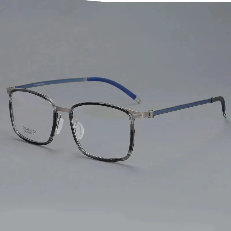 CCspace Unisex Full Rim Square Screwless Titanium Eyeglasses 57174