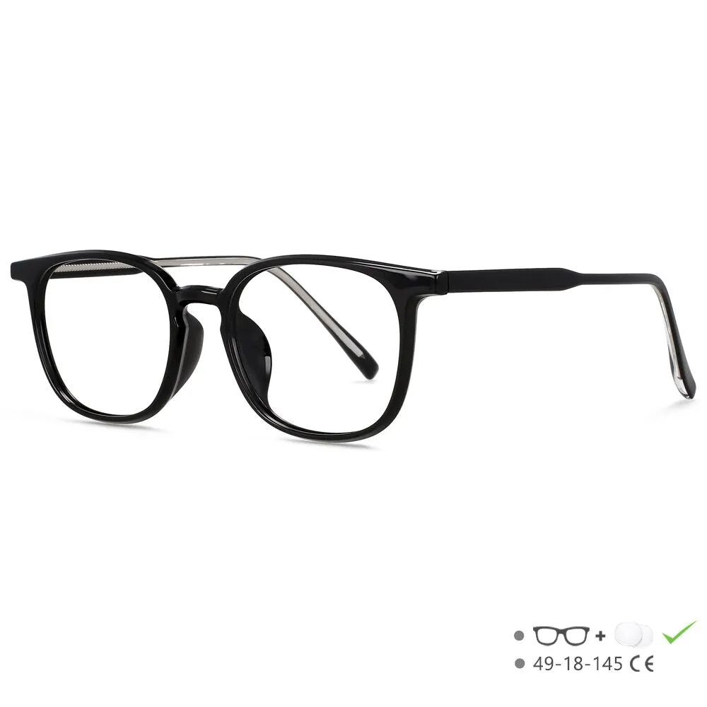 CCspace Unisex Full Rim Square Tr 90 Acetate Eyeglasses 55518