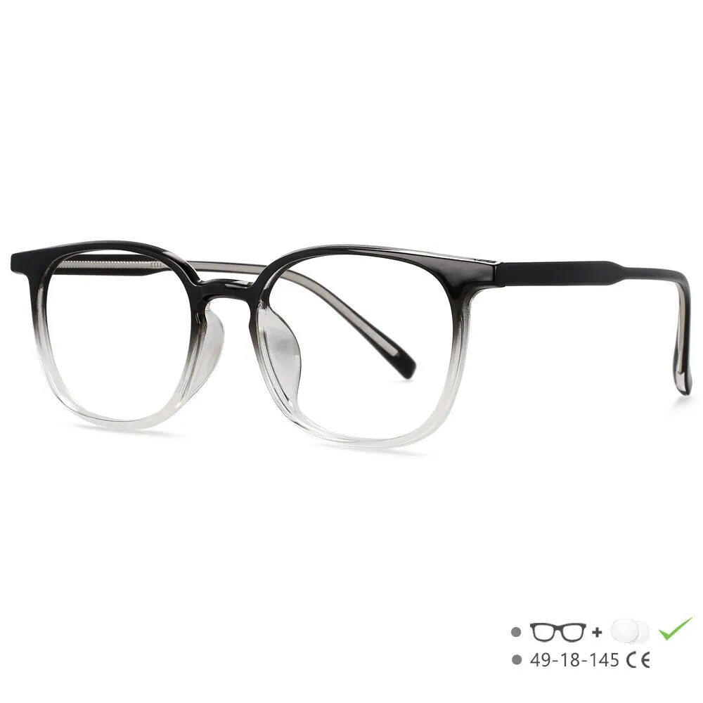 CCspace Unisex Full Rim Square Tr 90 Acetate Eyeglasses 55518