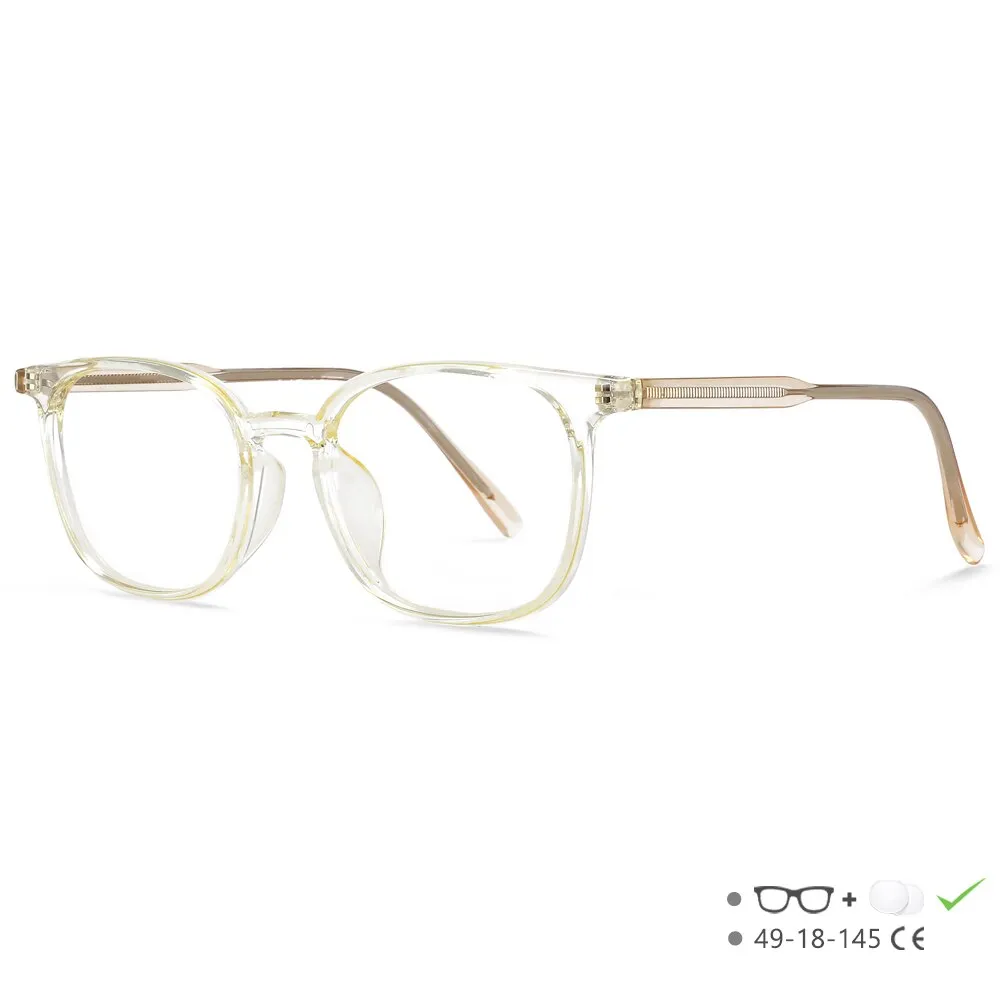 CCspace Unisex Full Rim Square Tr 90 Acetate Eyeglasses 55518