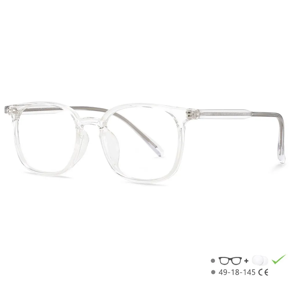 CCspace Unisex Full Rim Square Tr 90 Acetate Eyeglasses 55518