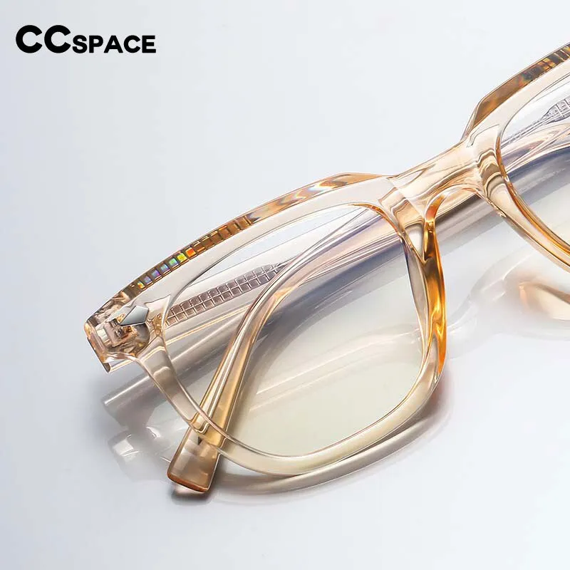 CCspace Unisex Full Rim Square Tr 90 Titanium Eyeglasses 53146