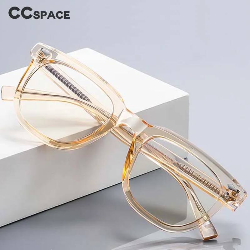 CCspace Unisex Full Rim Square Tr 90 Titanium Eyeglasses 53146