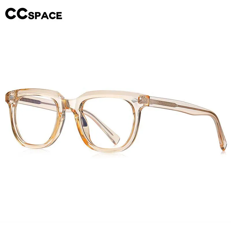 CCspace Unisex Full Rim Square Tr 90 Titanium Eyeglasses 53146