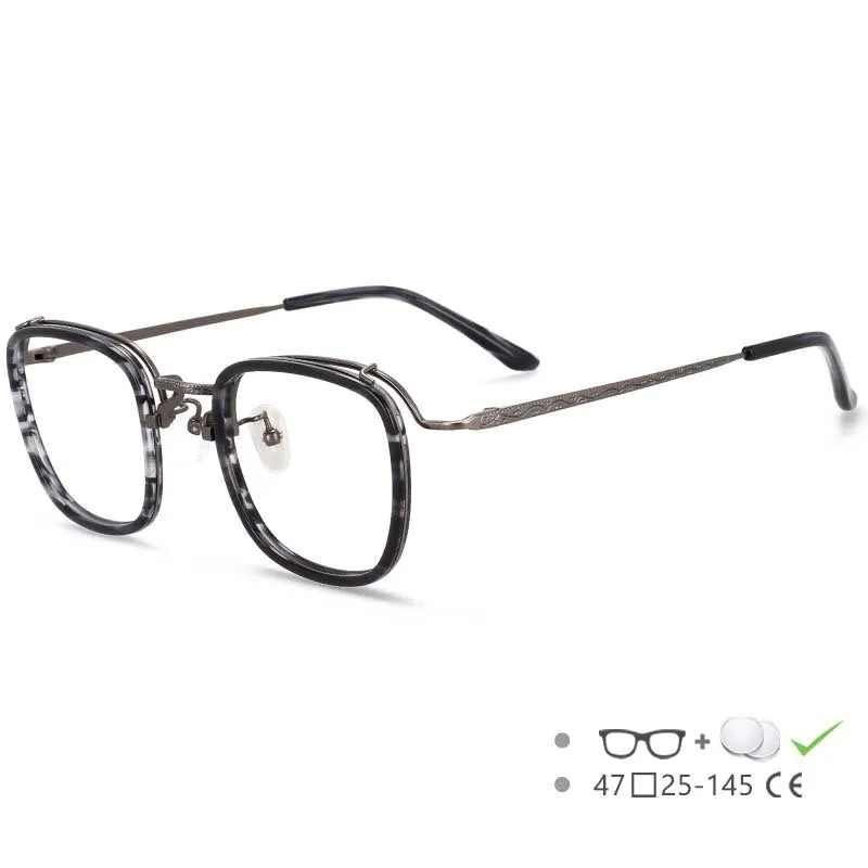 CCspace Unisex Square Full-Rim TR90 Titanium Eyeglasses, Model 55226