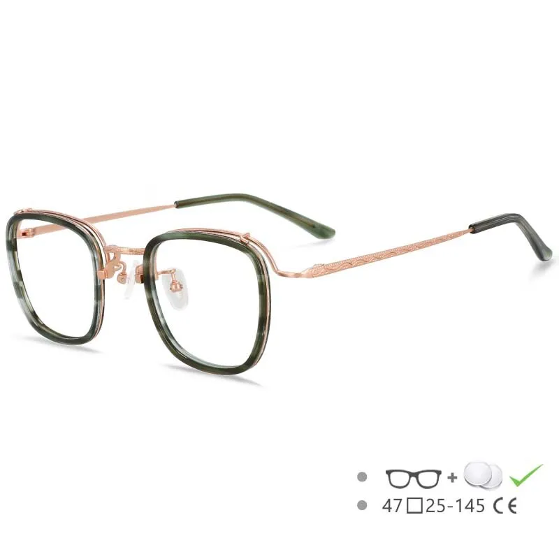 CCspace Unisex Square Full-Rim TR90 Titanium Eyeglasses, Model 55226