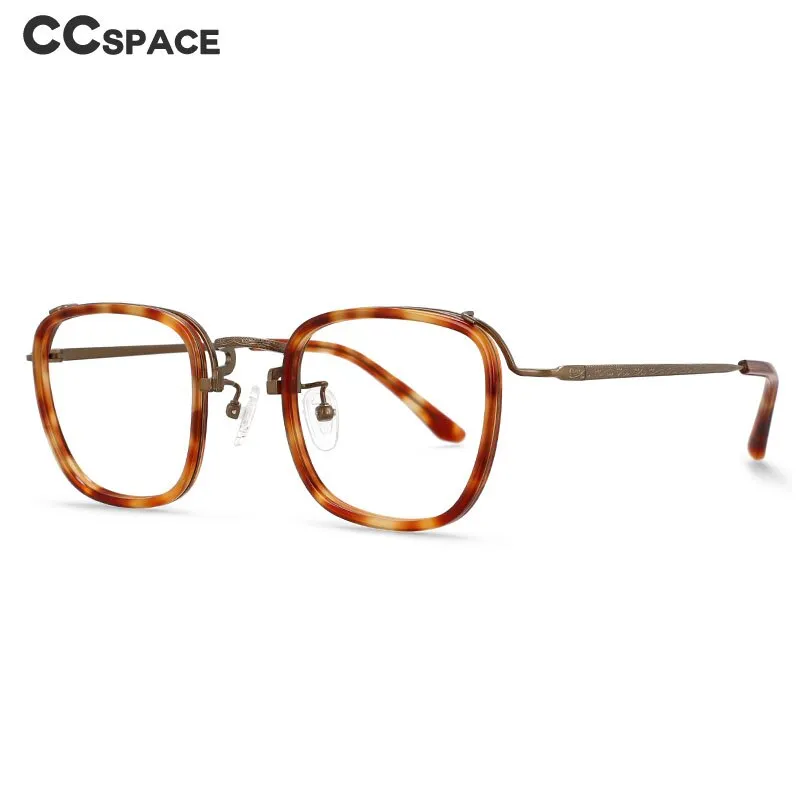 CCspace Unisex Square Full-Rim TR90 Titanium Eyeglasses, Model 55226