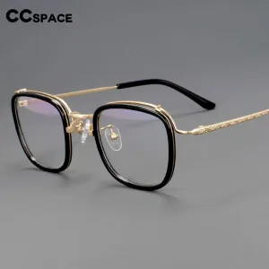 CCspace Unisex Square Full-Rim TR90 Titanium Eyeglasses, Model 55226