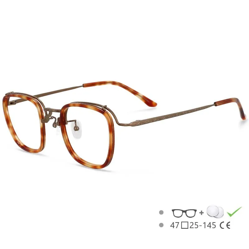 CCspace Unisex Square Full-Rim TR90 Titanium Eyeglasses, Model 55226