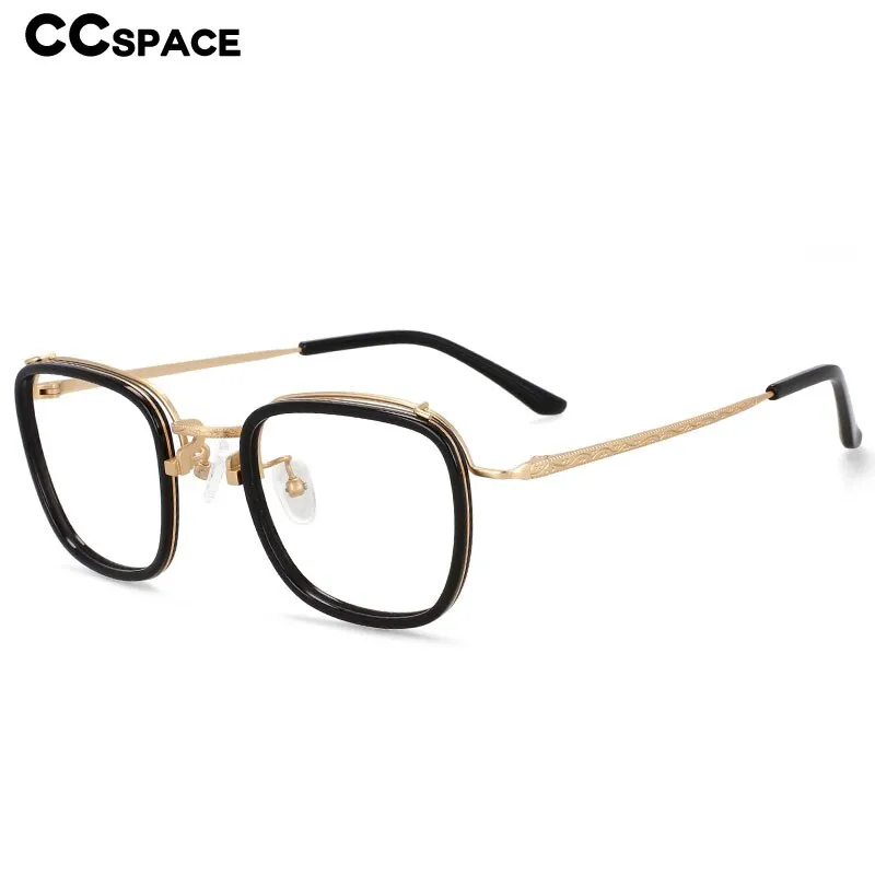 CCspace Unisex Square Full-Rim TR90 Titanium Eyeglasses, Model 55226