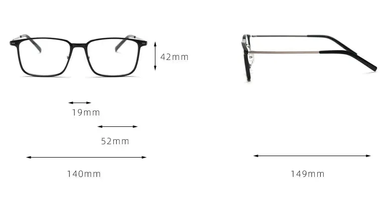 CCspace Unisex Full Rim Square Tr 90 Titanium Eyeglasses 56903